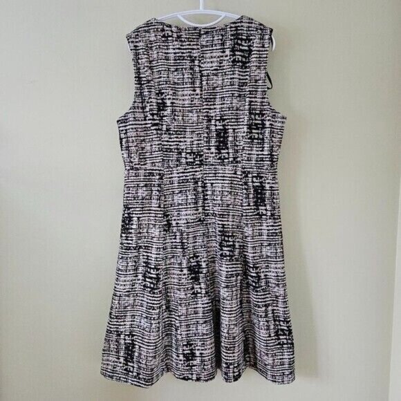 Calvin Klein Dress Womens 14 Multicolor Stretch Midi A Line Zip Front Sleeveless - Picture 2 of 14